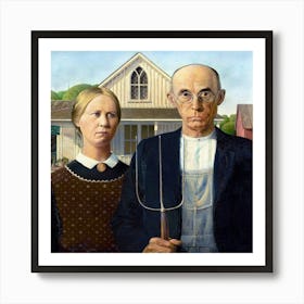 Grant Wood S American Gothic (1930) Art Print