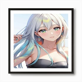 Anime Girl With Long Hair Art Print