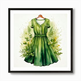 Firefly Eco Friendly Frock Design In Watercolor Illustration 85485 Art Print