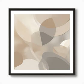 A Sophisticated Muted Neutrals Abstract 3 Art Print