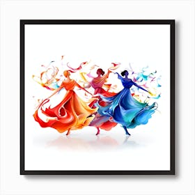 Colorful Dancers Art Print