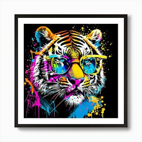 Colourful No Background Tiger Is Wearing A Pair 2023 07 30t200203 Art Print