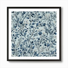 Blue Branches Art Print 3 Art Print