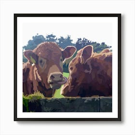 Cows In The Field Art Print