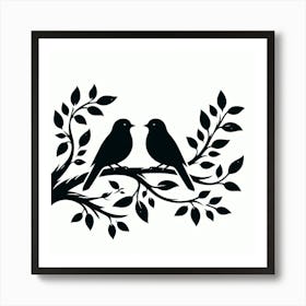 Two Birds On A Branch Art Print