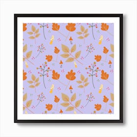 Fall Foliage Lavendar Art Print