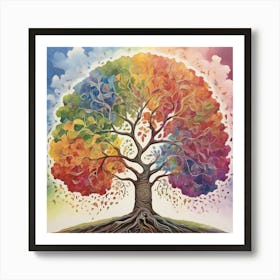 Rainbow Soul Tree Art Print 2 Art Print