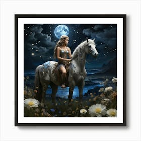 Girl On A Horse Art Print