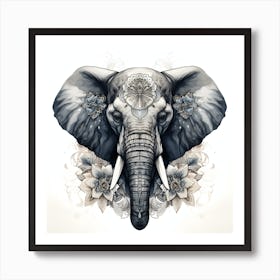 Elephant Series Artjuice By Csaba Fikker 013 Art Print