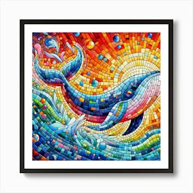 Colorful whale 1 Art Print