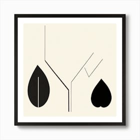 minimal leaves Art Print