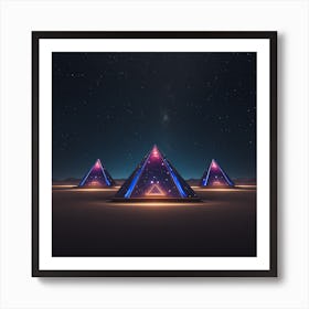 Pyramids In The Desert Art Print