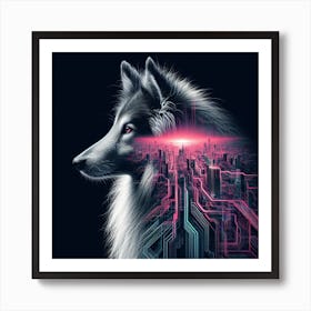 Collie silhouette 3 Art Print