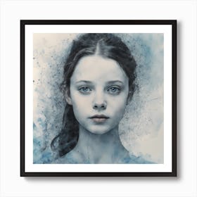 Girl With Blue Eyes Art Print