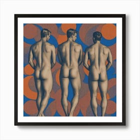 Three sexy Naked Men Art Print