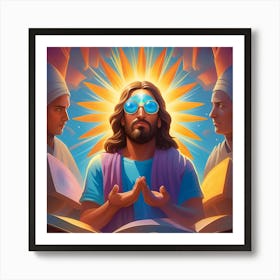 Jesus And Angels Pop Art enlightenment Art Print