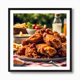 Fried Chicken And French Fries Art Print