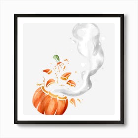 Spirit Escapes A Pumpkin Ghost Halloween Art Print