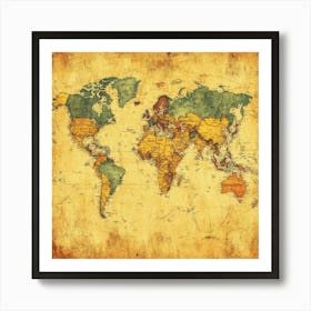 Old World Map Art Art Print