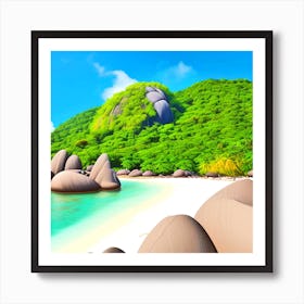 Beach Scene - Beach Stock Videos & Royalty-Free Footage Art Print