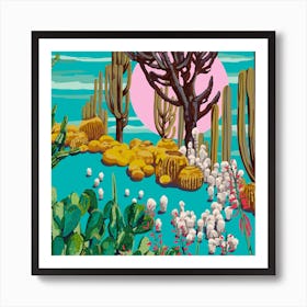 Cactus Garden Series Square Art Print