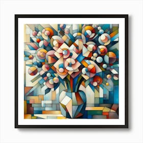 Abstract Flowers In A Vase 1 Art Print