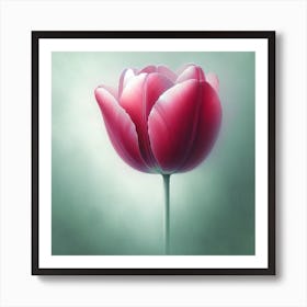 "Crimson Whisper"  This exquisite piece captures the delicate beauty of a single tulip in bloom, its crimson petals unfolding against a serene backdrop. The artful play of light and shadow highlights the flower's elegant curves, making it a perfect addition to any space seeking a touch of nature's sophistication. Ideal for collectors and enthusiasts looking to enhance their decor with floral finesse, this artwork is a testament to timeless botanical allure.  Embrace the elegance of nature with "Crimson Whisper." This artwork isn't just a visual treat; it's an investment in serenity. Let this tulip be a daily reminder of growth and grace in your life or as a statement piece that speaks to the refined taste of any art lover. Secure this piece today and bring the tranquility of nature into your home or office. Art Print