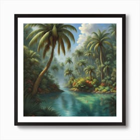 Palm Trees In The Jungle Art Print