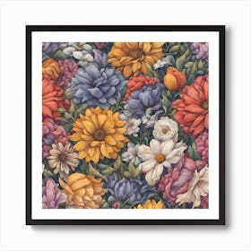 Flowers - Wallpaper Art Print