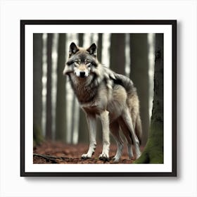 Wolf In The Forest 23 Art Print