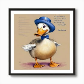 Duck In A Hat 21 Art Print