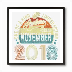 4 Year Old Gifts Vintage November 2018 4th Birthday Boy 1 Art Print