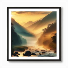 Sunrise In The Mountains 47 Art Print