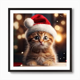 Christmas Kitten Art Print