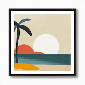 Beach, Geometric Abstract Art Art Print