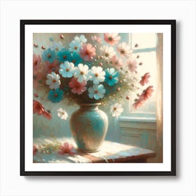 Cosmos In A Vase 3 Art Print