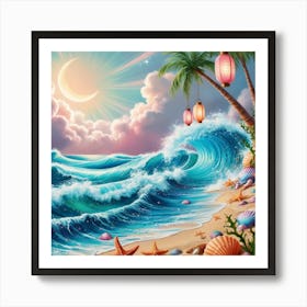 Beach Scene Art Print