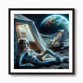 Camping On The Moon Art Print