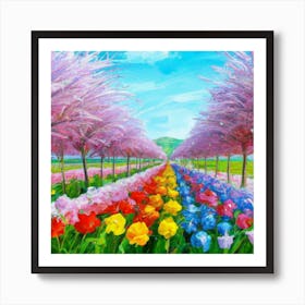 a flower garden in spring 12 Art Print