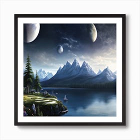 Moon in the Horizon Art Print