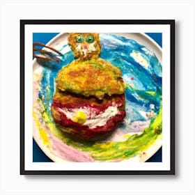 crab cakes On A Plate Art Print