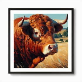 Limousin Bull Art Print