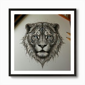 Lion Head Art Print