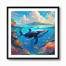 Whale In The Ocean Art Print