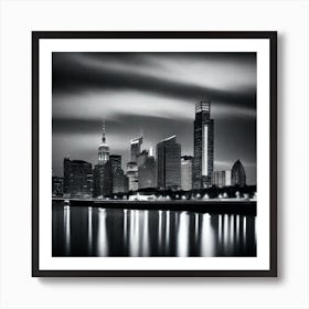 Black And White Cityscape 10 Art Print