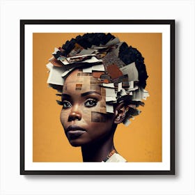 African Woman With Paper On Her Head Art Print