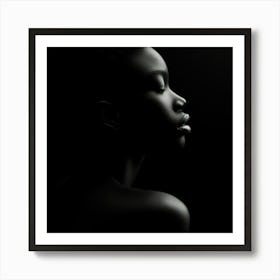 Portrait Of African Woman In Black And White Art Print