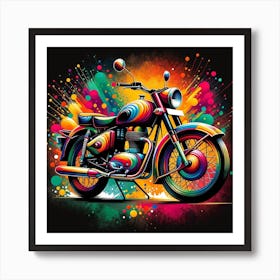 Colorful Motorcycle Art Print