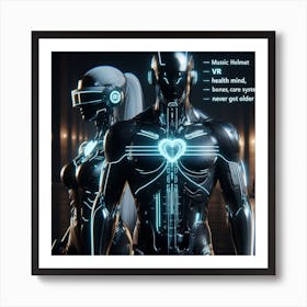 Two Robots In A Futuristic Setting Art Print