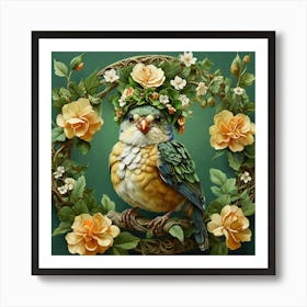 Bird In A Wreath 1 Art Print